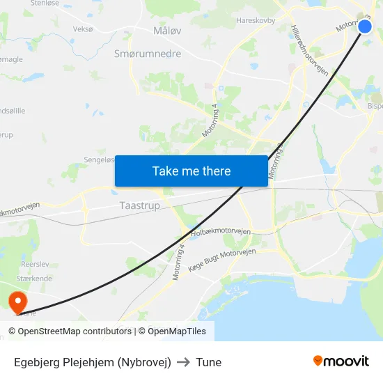 Egebjerg Plejehjem (Nybrovej) to Tune map