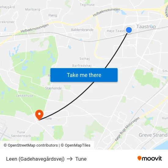Leen (Gadehavegårdsvej) to Tune map