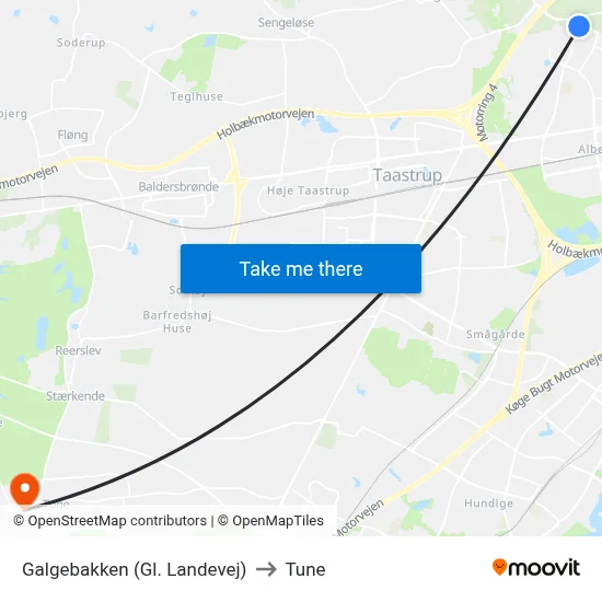 Galgebakken (Gl. Landevej) to Tune map