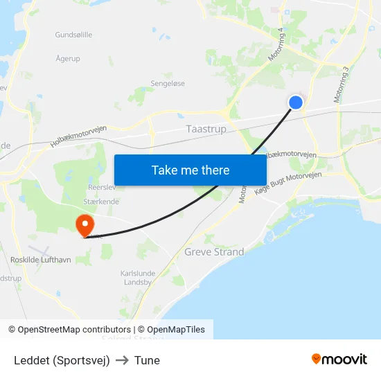 Leddet (Sportsvej) to Tune map