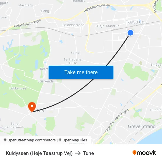 Kuldyssen (Høje Taastrup Vej) to Tune map
