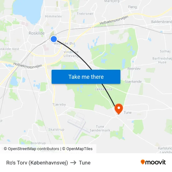Ro's Torv (Københavnsvej) to Tune map