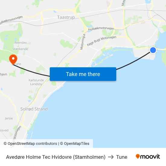Avedøre Holme Tec Hvidovre (Stamholmen) to Tune map