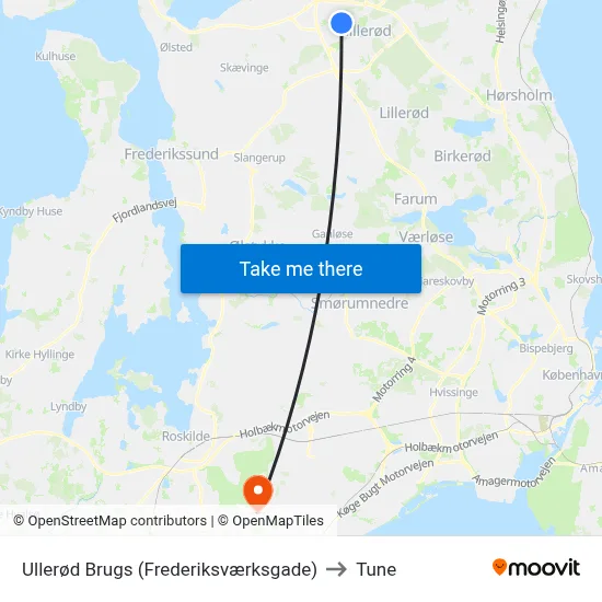 Ullerød Brugs (Frederiksværksgade) to Tune map