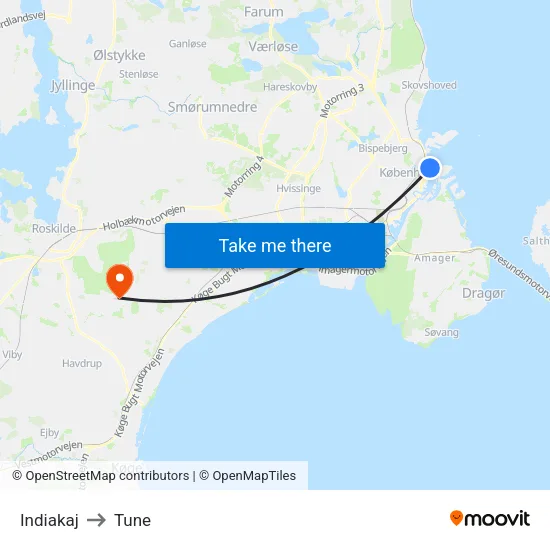 Indiakaj to Tune map