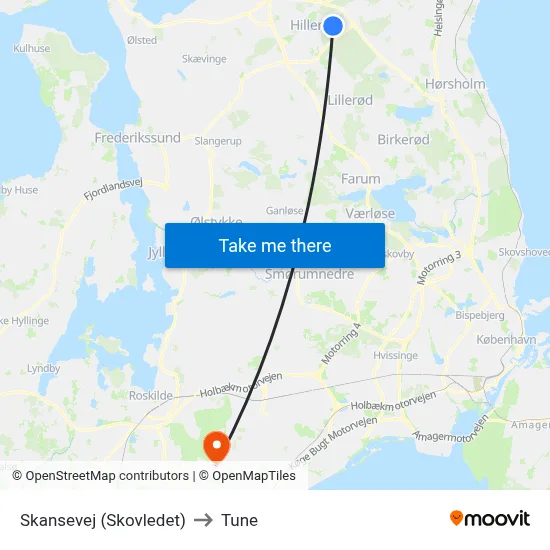 Skansevej (Skovledet) to Tune map