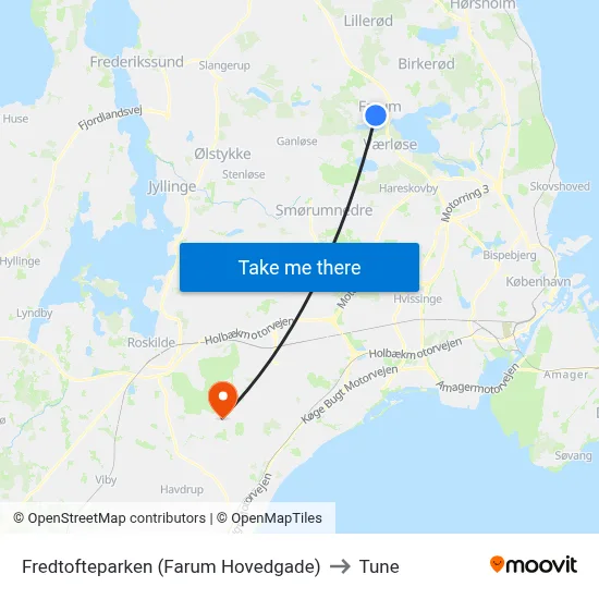Fredtofteparken (Farum Hovedgade) to Tune map