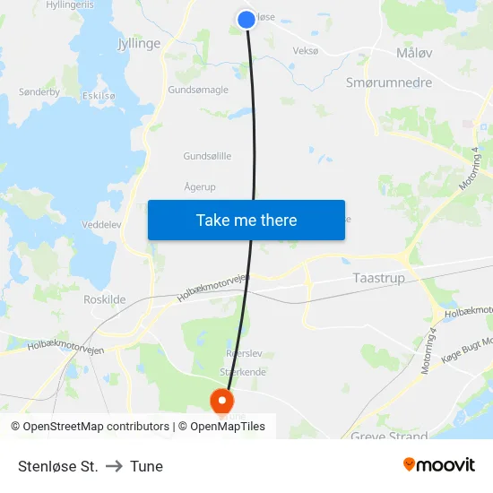 Stenløse St. to Tune map