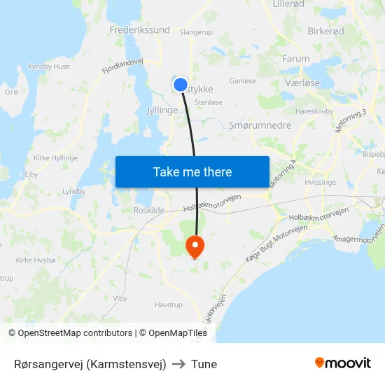 Rørsangervej (Karmstensvej) to Tune map