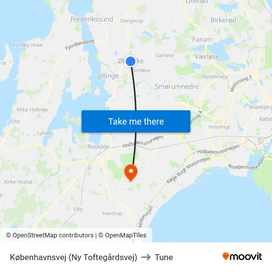 Københavnsvej (Ny Toftegårdsvej) to Tune map