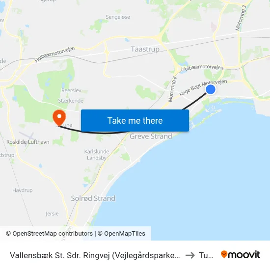 Vallensbæk St. Sdr. Ringvej (Vejlegårdsparken) to Tune map
