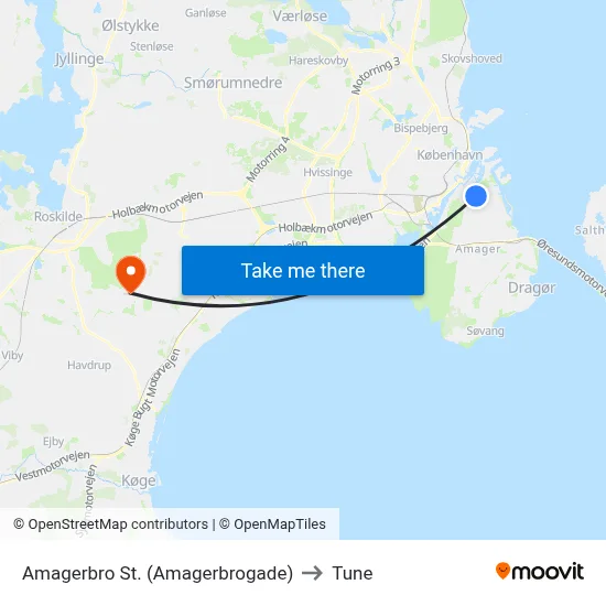 Amagerbro St. (Amagerbrogade) to Tune map