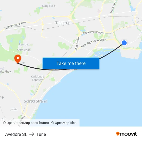 Avedøre St. to Tune map