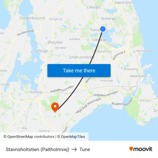 Stavnsholtstien (Paltholmvej) to Tune map