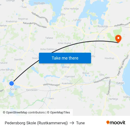 Pedersborg Skole (Rustkammervej) to Tune map