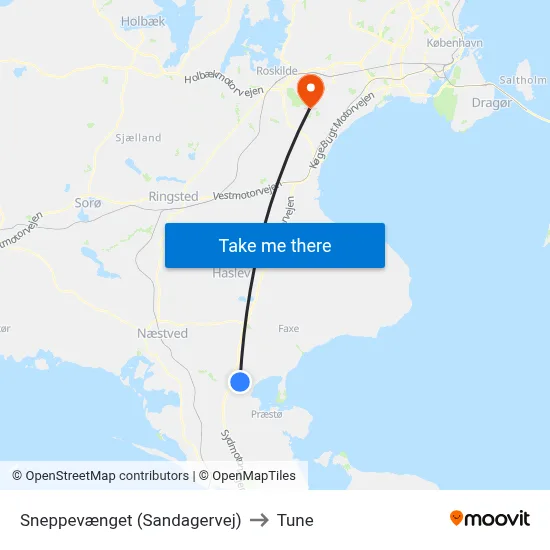 Sneppevænget (Sandagervej) to Tune map