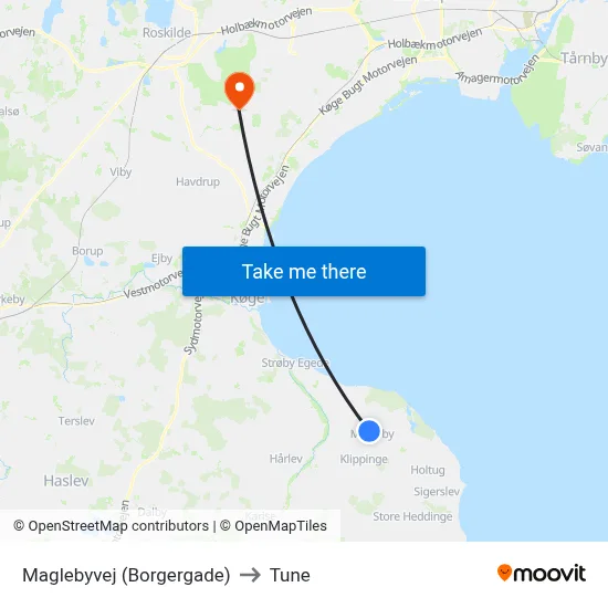 Maglebyvej (Borgergade) to Tune map