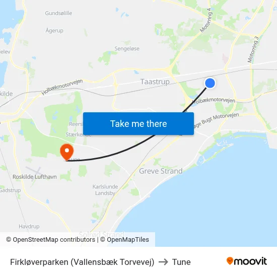 Firkløverparken (Vallensbæk Torvevej) to Tune map