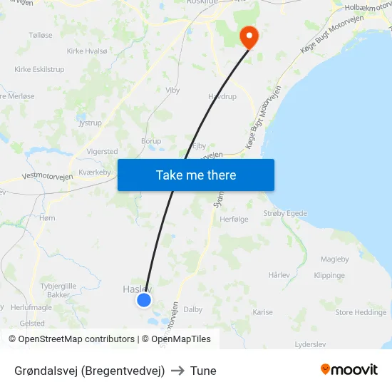 Grøndalsvej (Bregentvedvej) to Tune map