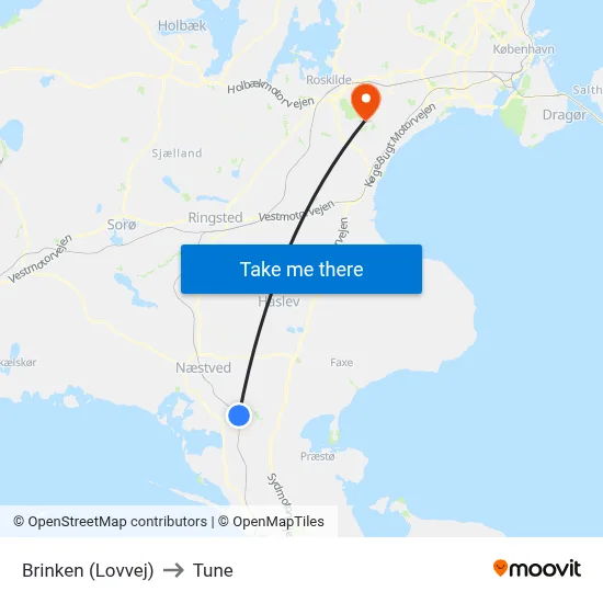 Brinken (Lovvej) to Tune map