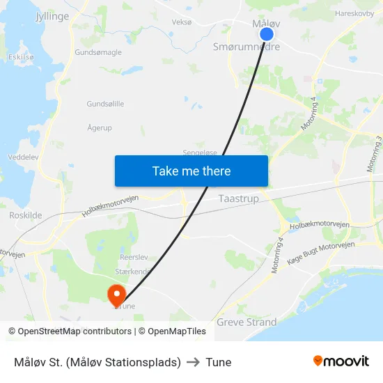 Måløv St. (Måløv Stationsplads) to Tune map