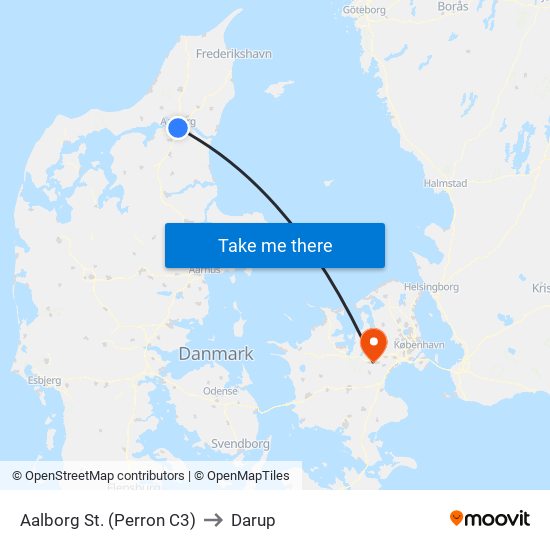 Aalborg St. (Perron C3) to Darup map