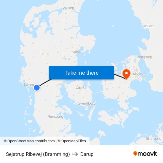 Sejstrup Ribevej (Bramming) to Darup map