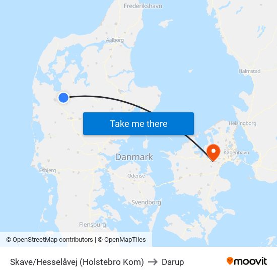 Skave/Hesselåvej (Holstebro Kom) to Darup map