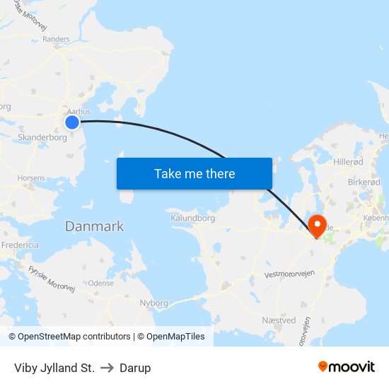 Viby Jylland St. to Darup map