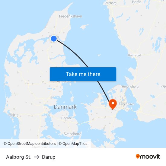Aalborg St. to Darup map