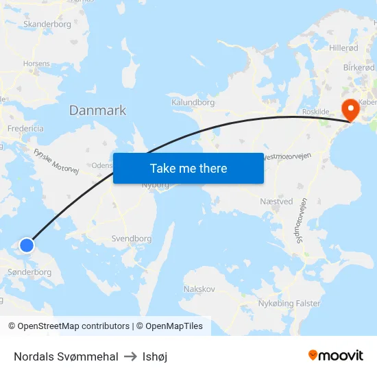 Nordals Svømmehal to Ishøj map