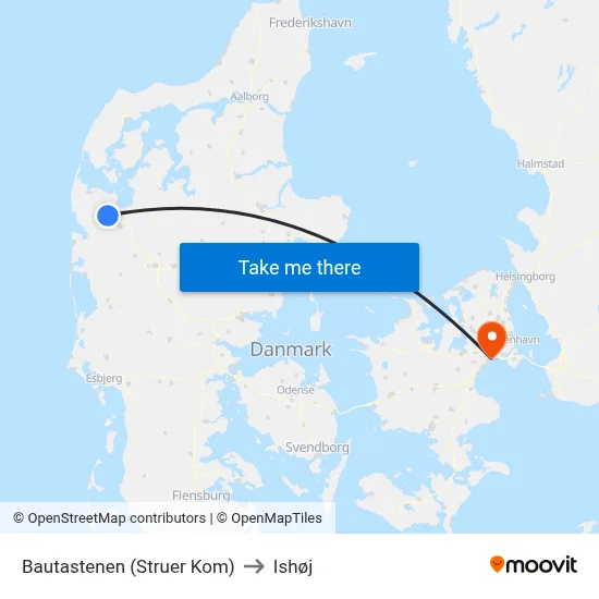Bautastenen (Struer Kom) to Ishøj map