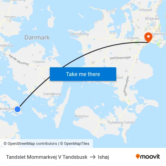 Tandslet Mommarkvej V Tandsbusk to Ishøj map