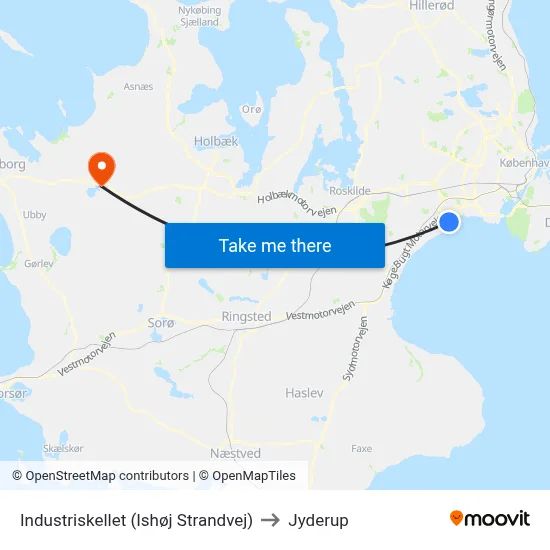 Industriskellet (Ishøj Strandvej) to Jyderup map