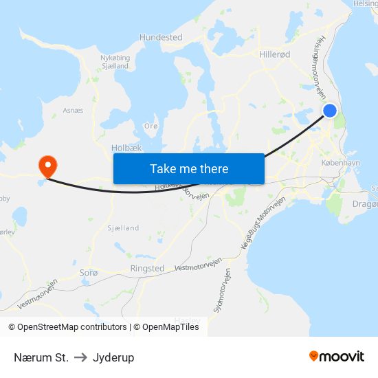 Nærum St. to Jyderup map