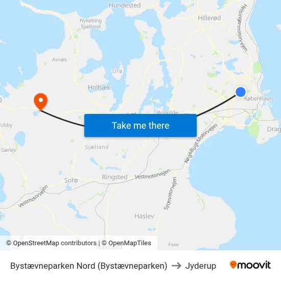 Bystævneparken Nord (Bystævneparken) to Jyderup map