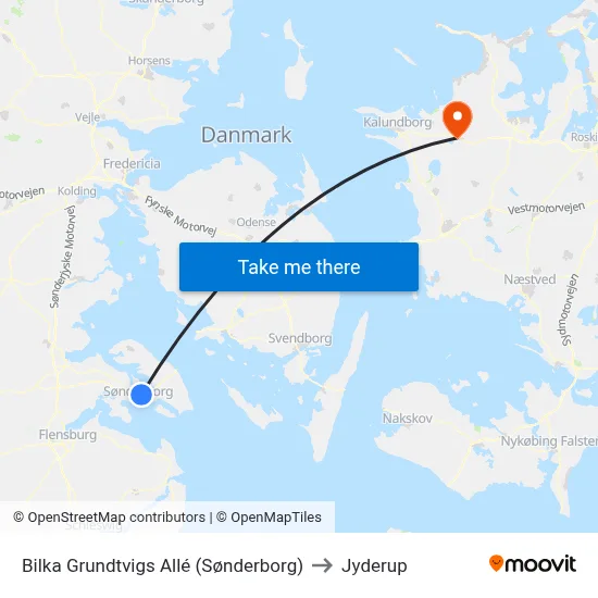 Bilka Grundtvigs Allé (Sønderborg) to Jyderup map