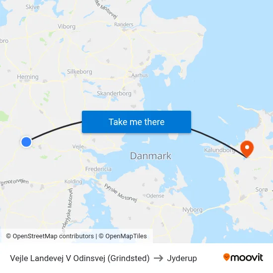Vejle Landevej V Odinsvej (Grindsted) to Jyderup map