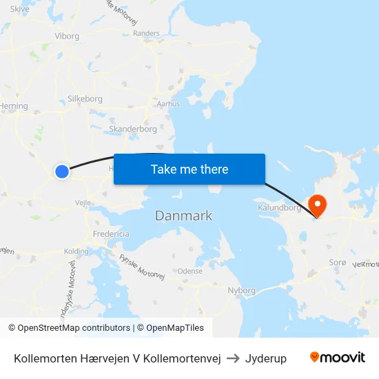 Kollemorten Hærvejen V Kollemortenvej to Jyderup map