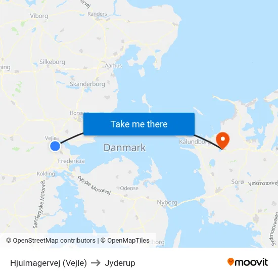 Hjulmagervej (Vejle) to Jyderup map