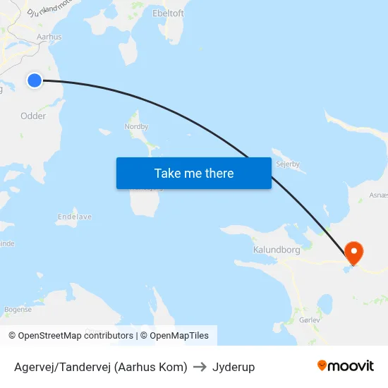 Agervej/Tandervej (Aarhus Kom) to Jyderup map