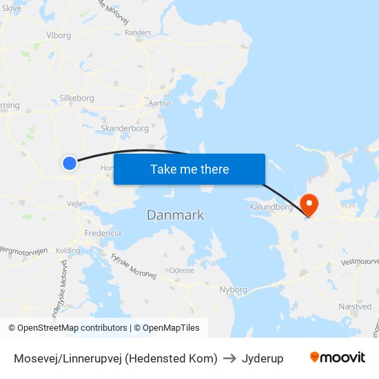 Mosevej/Linnerupvej (Hedensted Kom) to Jyderup map