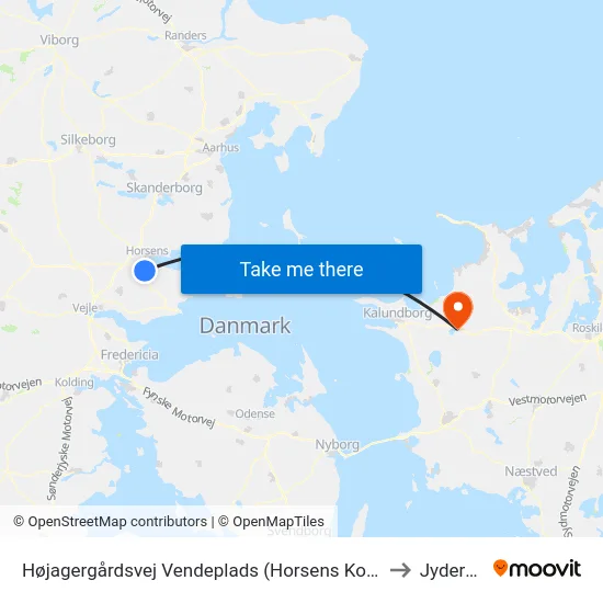 Højagergårdsvej Vendeplads (Horsens Kom) to Jyderup map