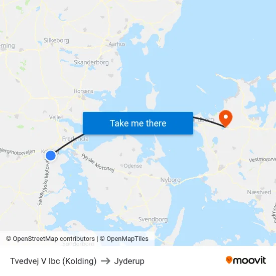 Tvedvej V Ibc (Kolding) to Jyderup map