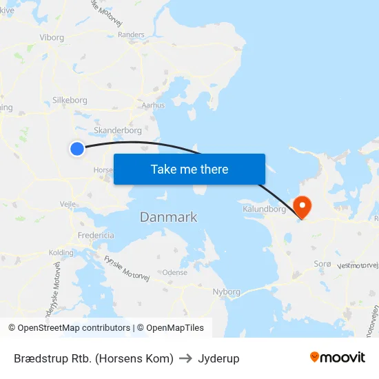 Brædstrup Rtb. (Horsens Kom) to Jyderup map