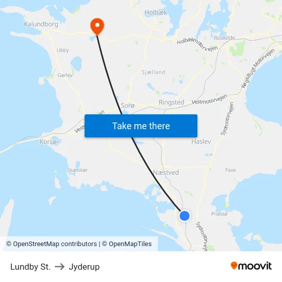 Lundby St. to Jyderup map