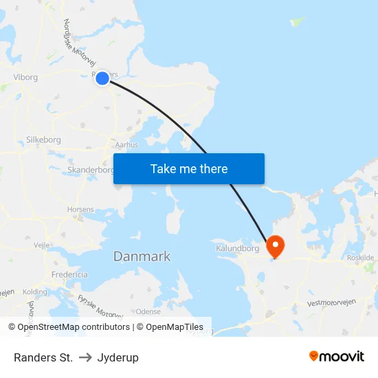 Randers St. to Jyderup map