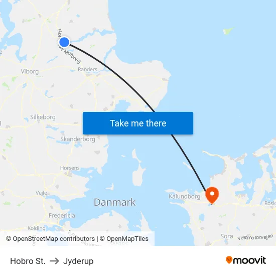 Hobro St. to Jyderup map