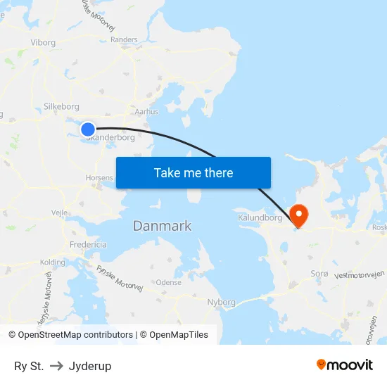 Ry St. to Jyderup map