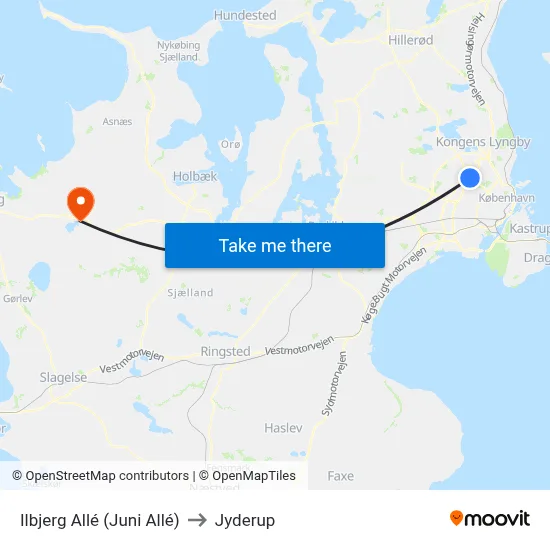 Ilbjerg Allé (Juni Allé) to Jyderup map